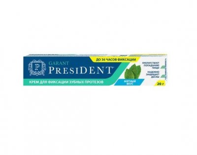 Купить президент гарант (president) крем для фиксации зубных протезов мятный вкус, 20г в Балахне