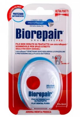 Купить биорепейр (biorepair) зубная нить ультратонкая для чувствительных десен без воска, 30м в Балахне