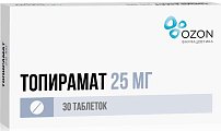 Купить топирамат, таблетки, покрытые пленочной оболочкой 25мг, 30 шт в Балахне