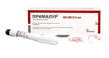 Купить примапур, раствор для подкожного введения 22мкг/0,5мл, шприц-ручка, 1 шт+в комплекте с иглами одноразовыми-5 шт в Балахне