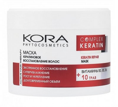 Купить kora (кора) маска кератиновое восстановление волос 300мл в Балахне