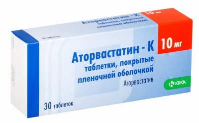 Купить аторвастатин-к, таблетки, покрытые пленочной оболочкой 10мг, 30 шт в Балахне