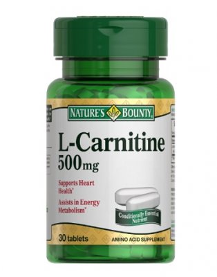 Купить nature's bounty (нэйчес баунти) l-карнитин 500мг, таблетки 30 шт бад в Балахне
