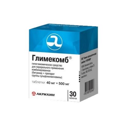 Купить глимекомб, тбл 40мг + 500мг №30 (акрихин хфк, россия) в Балахне