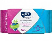 Купить aura (аура) салфетки влажные антибактериальные тропик коктейль 60шт в Балахне