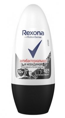 Купить rexona (рексона) антиперспирант-шарик антибактериальная+невидимая на черном и белом, 50мл в Балахне