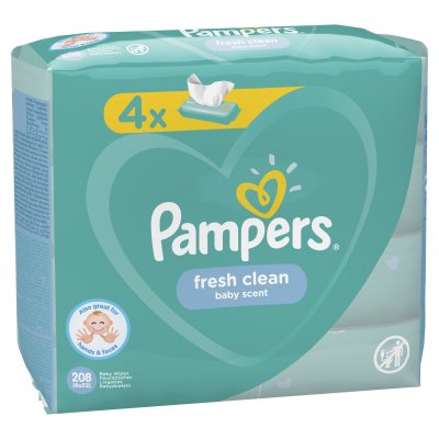 Купить pampers baby fresh clean (памперс) салфетки влажные, 52шт (в комплекте 4 упаковки) в Балахне