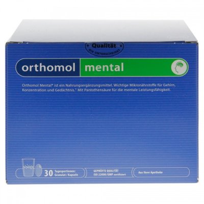 Купить orthomol mental (ортомол ментал), саше (порошок+капсулы 3шт), 30шт бад/на 30 дней в Балахне