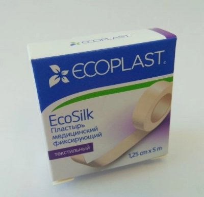 Купить ecoplast ecosilk медицинский фиксирующий текстильный 1,25см х 5м в Балахне