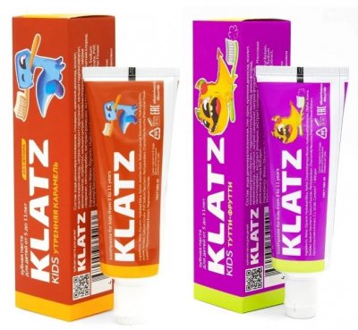 Купить klatz (клатц) набор: зубная паста klatz kids тутти-фрутти 40 мл + утренняя карамель 40 мл в Балахне
