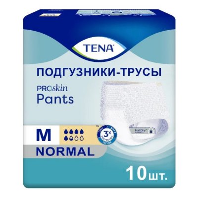 Купить tena (тена) подгузники-трусы, proskin pants normal размер м, 10 шт в Балахне