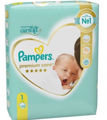 Купить pampers premium care (памперс) подгузники 1 для новорожденных 2-5кг, 66шт в Балахне