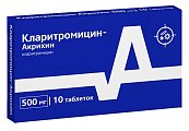 Купить кларитромицин-акрихин, таблетки, покрытые пленочной оболочкой 500мг, 10 шт в Балахне