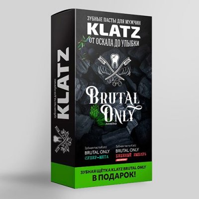 Купить klatz (клатц) набор для мужчин зубная паста мята 75мл+зубная паста имбирь 75мл+зубная щетка жесткая в Балахне
