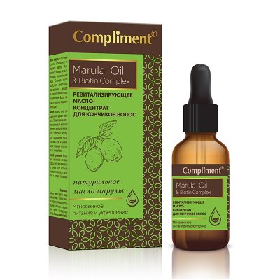Купить compliment marula oil & biotin complex (комплимент)масло-концентрат для волос ревитализирующее, 25мл в Балахне