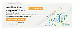 Купить инсудайв слим, раствор для подкожного введения 1,7 мг/доза, шприц-ручка 3мл 1шт+игла 4шт в Балахне