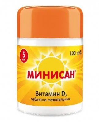 Купить витамин д3 минисан, таблетки жевательные 5мкг,100 шт бад в Балахне