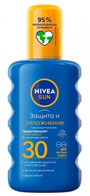 Купить nivea (нивея) sun спрей солнцезащитный защита и увлажнение, 200мл spf30 в Балахне