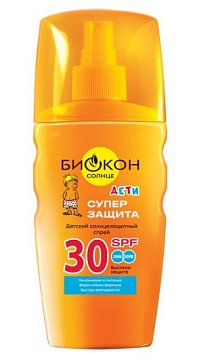 Биокон Солнце спрей детский солнцезащитный Суперзащита, 160мл SPF30