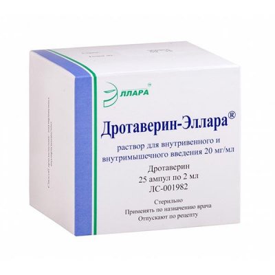 Купить дротаверин-эллара, раствор для внутривенного и внутримышечного введения 20мг/мл, ампулы 2мл, 25 шт в Балахне