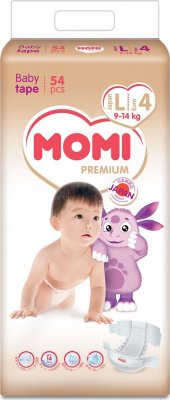 Купить momi premium (моми) подгузники детские, размер l 9-14кг, 54 шт в Балахне