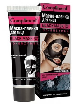 Купить compliment black mask (комплимент) маска-пленка для лица co-enzymes, 80мл в Балахне