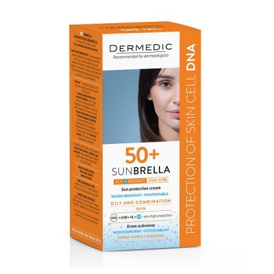 Купить dermedic sunbrella (дермедик) солнцезащитный крем для жирной и комбинированной кожи spf50+, 50г в Балахне