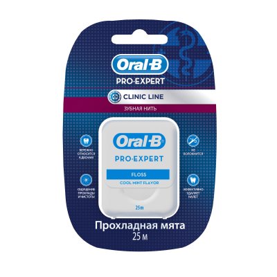 Купить oral-b (орал-би) зубная нить clinic line proexpert мятная, 25м в Балахне