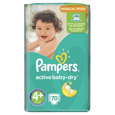 Купить pampers active baby (памперс) подгузники 4+ макси+ 10-15кг, 70шт в Балахне