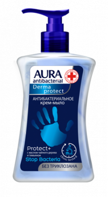 Купить aura (аура) дерма протект крем-мыло антибактериальное протект+ 250мл в Балахне