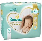 Купить pampers premium care (памперс) подгузники 0 для новорожденных 1-3кг, 22шт в Балахне