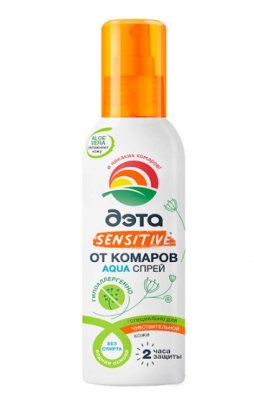 Купить дэта aqua спрей от комаров для чувствительной кожи для взрослых и детей с 9 месяцев, 100мл в Балахне