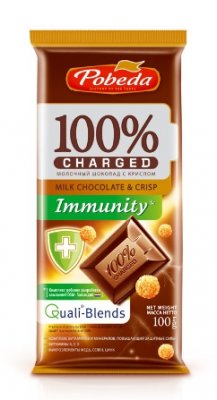 Купить charged immunity (чаржед), шоколад молочный с крипсом, 100г в Балахне