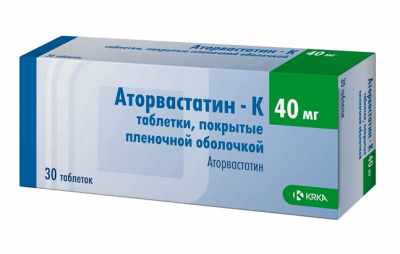 Купить аторвастатин-к, таблетки, покрытые пленочной оболочкой 40мг, 30 шт в Балахне