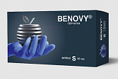 Купить перчатки benovy нитриловые нестерильные неопудренные текстурированные на пальцах размер s 50 пар, сиренево-голубые в Балахне