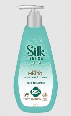 Купить silk sense (силк сенс) мыло нежное для интимной гигиены с экстрактом алоэ и календулы, 190 мл в Балахне