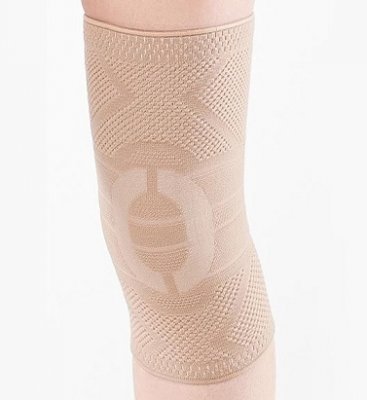 Купить бандаж на коленный сустав бежевый фиксация с силиконом habic, обхват 43-46см размер 7 в Балахне