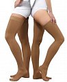 Чулки Тонус эласт Люкс медицинские эластичные компрессионные лечебные без мыска 2класс, размер 5, рост 1, цвет карамельный