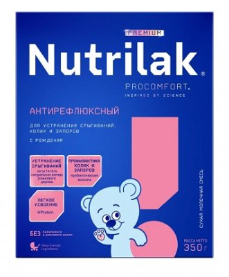 Купить нутрилак (nutrilak) премиум антирефлюксный молочная смесь с рождения, 350г в Балахне