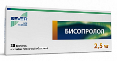 Купить бисопролол, таблетки, покрытые пленочной оболочкой 2,5мг, 30 шт в Балахне