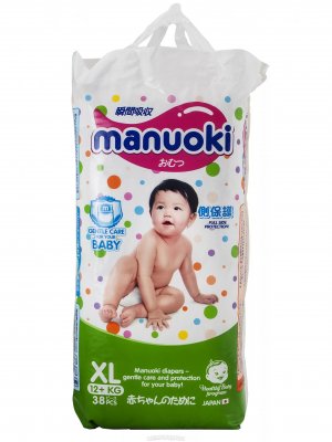 Купить manuoki (мануоки) подгузники-трусики детские, размер xl 12+ кг, 38 шт в Балахне