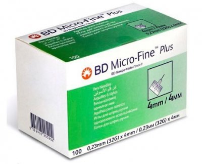 Купить иглы bd micro-fine плюс для шприц-ручки одноразовые 32g (0,23х4мм), 100 шт в Балахне