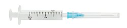 Шприц 2мл Медпром 2-х компонентный 2А Луер с иглой 23G 0,6X30мм 1шт00