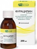 Фурацилин, концентрат для приготовления раствора для местного и наружного применения 4 мг/мл, флакон 200 мл. в комплекте с ложкой мерной