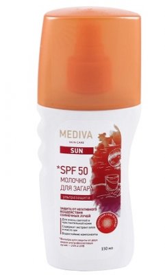 Купить mediva (медива) sun молочко для загара, 150мл spf50 в Балахне