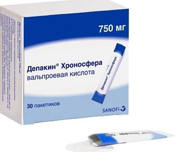 Депакин Хроносфера, гранулы с пролонгированным высвобождением 750мг, пакетики 30 шт