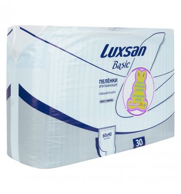 Купить luxsan (люксан) пеленки впитывающие бейсик нормал 60х90см, 30 шт в Балахне
