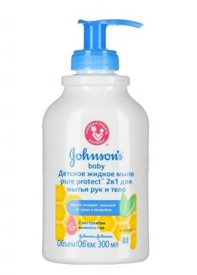Купить джонсон беби pure protect мыло жид а/бакт2 в1 д/рук/тела, 300мл в Балахне