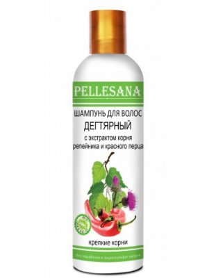 Купить pellesana (пеллесана) шампунь для волос дегтярное с экстрактом  репейника и красного перцем, 250 мл в Балахне