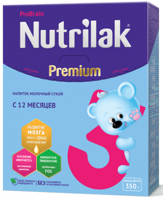 Купить нутрилак премиум 3 (nutrilak premium 3) молочная смесь с 12 месяцев, 350г в Балахне